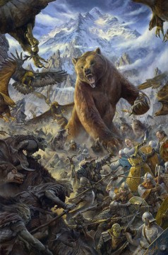 Fantasía Painting - fantástico oso guerrero